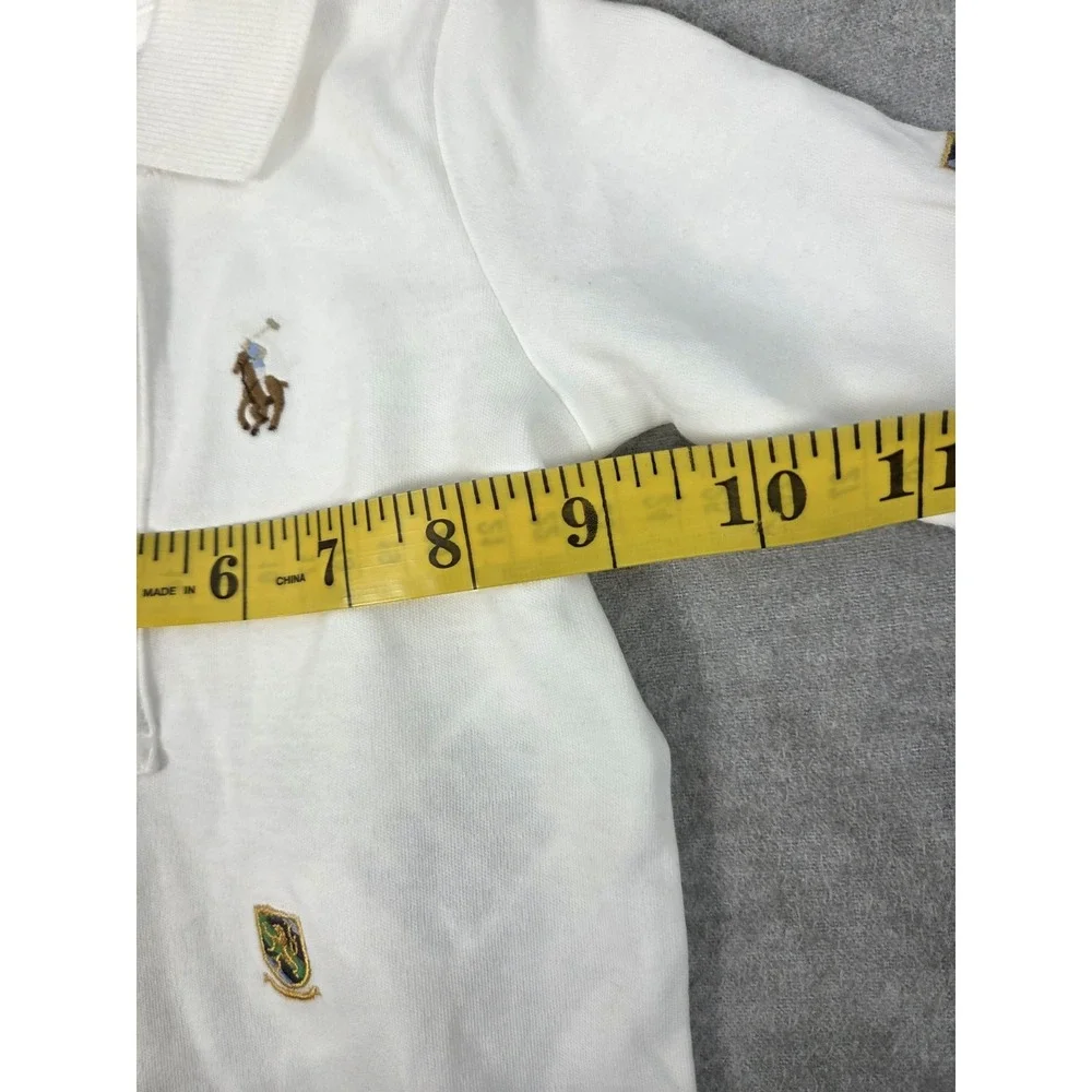 Ralph Lauren Newborn One Piece Sleeper Embroidered Ponies RL Logo White Crest